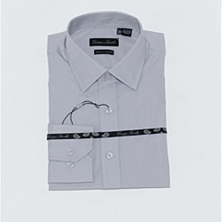 Affordable Clearance Cheap Mens Dress Shirt Sale Online Trendy - Slim-Fit Dress Shirt Solid Grey 