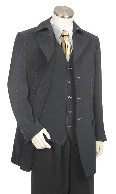 Grey Three Button 1940s men's Suits Style