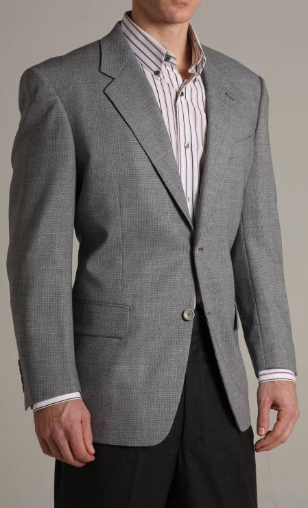 Single Breasted Grey-ish Blue Two buttoned Superior Fabric 100 Wool Fabric Sports Jacket 