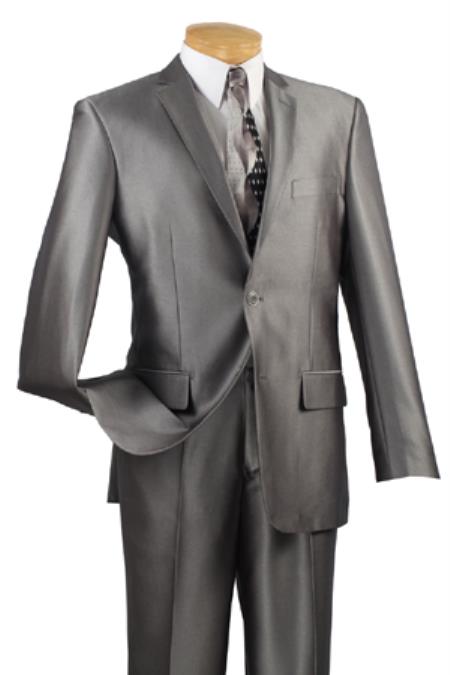Single Breasted 2 Buttons Style Slim narrow Style Fit Suits for Online Grey 