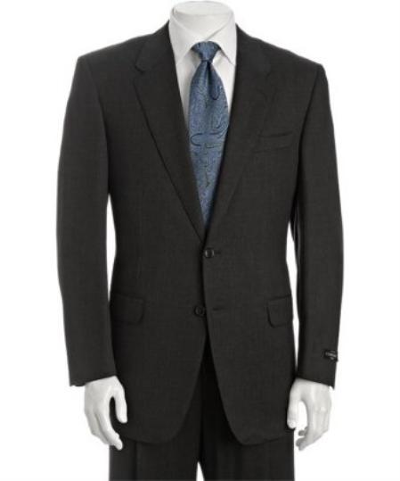 Dark Grey Superior Fabric 110s Wool Fabric 2-Button Athletic Cut Suits Classic Fit  with Single Pleated Slacks Trousers 