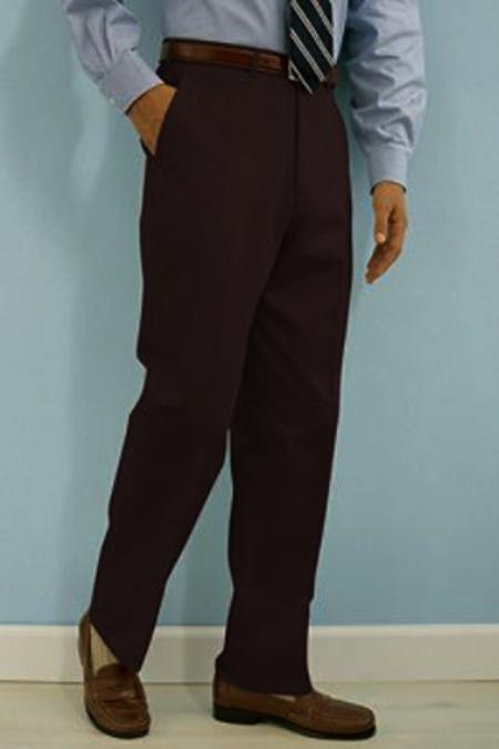 PA-100 brown color shade premier quality italian fabric Flat Front Wool Fabric Dress Pants Hand Made Relax Fit 