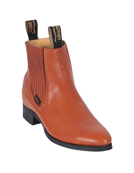  Los Altos Boots Charro Botin Short Ankle Deer Honey Leather Boots For Men