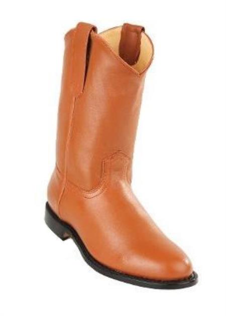  Men's Honey Genuine Deer Leather Original Michel Pull On Roper Boots With Leather Sole