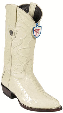 Wild West Cream ~ Ivory ~ Off White Ostrich Leg Cowboy boots 