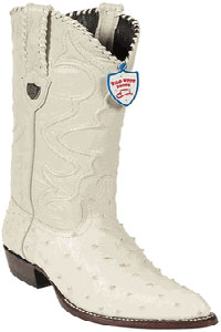 Wild West Cream ~ Ivory ~ Off White Full Quill Ostrich Cowboy Boots 