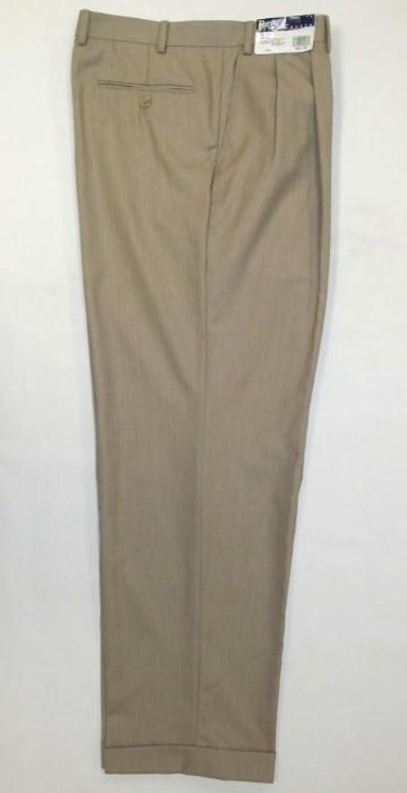 long rise big leg slacks Wide Leg Triple Pleat Pant Toast~Light Mocca Color 22- Inch\ around the bottom 1920s 40s Fashion Clothing Look !  
