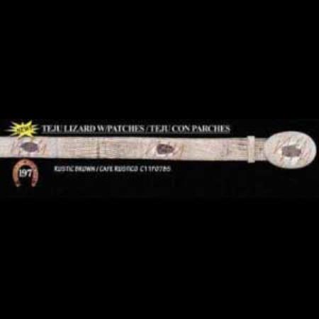 Cowboy Exotic Belt 1.5 Lizard Teju with Patch by Authentic Los altos 