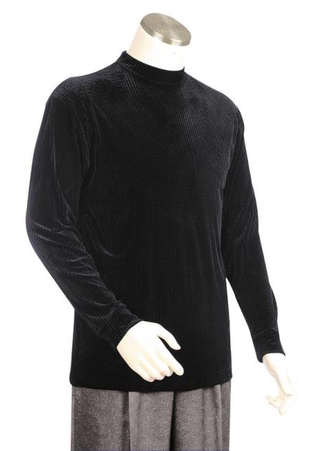  men's Velvet Grid Long Sleeve Dry Clean Suggest Walking Suit Black