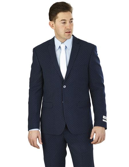 Men's Wedding - Prom Event Bruno Single Breasted 2 Button Notch Lapel Navy Suit