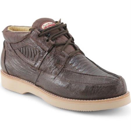Brown Dress Shoe Authentic Los altos Genuine Ostrich Leg Four Eyelet Lacing brown color shade Shoes for Online 