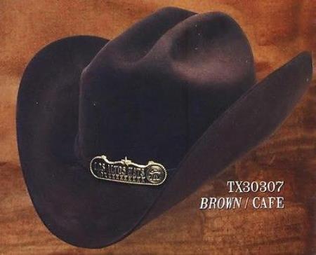 Cowboy Hat Duranguense Style 10X Felt Hats By Authentic Los altos brown color shade 