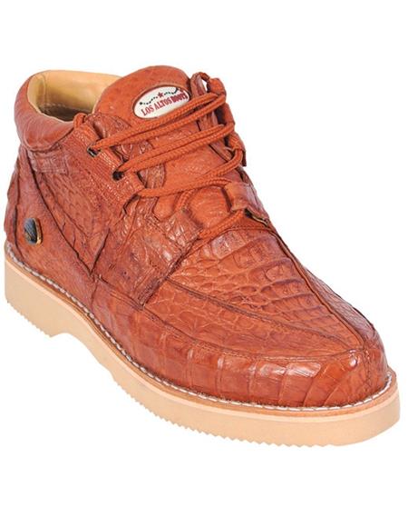 Genuine COGNAC Full Caiman Crocodile Casual Shoes 