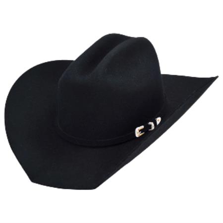 Satin Shiny Authentic Los altos Hats-Texas Style Felt Cowboy Hat– Liquid Jet Black 