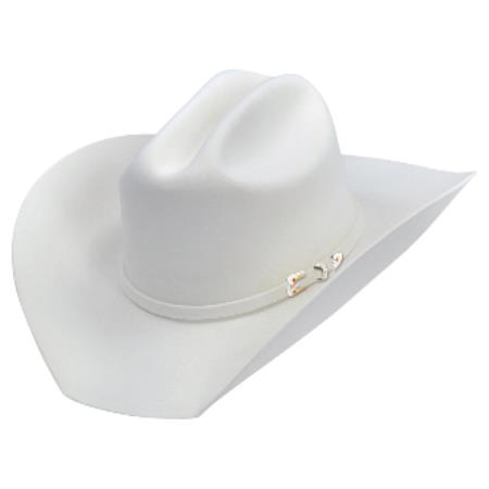Authentic Los altos Hats-Texas Style Felt Cowboy Hat –White 