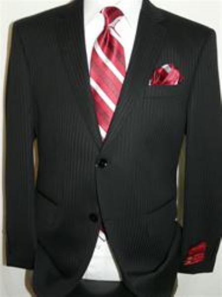 Authentic Mantoni Brand Shadow Stripe ~ Pinstripe Suit Wool