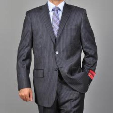 Authentic Mantoni Brand Dark Grey Masculine color Grey 2-button Wool Fabric Suit 