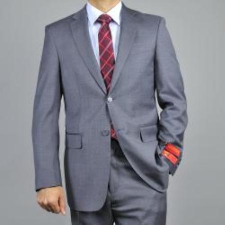 Authentic Mantoni Brand Dark Grey Masculine color Grey 2-button Classic Wool Fabric Suit 