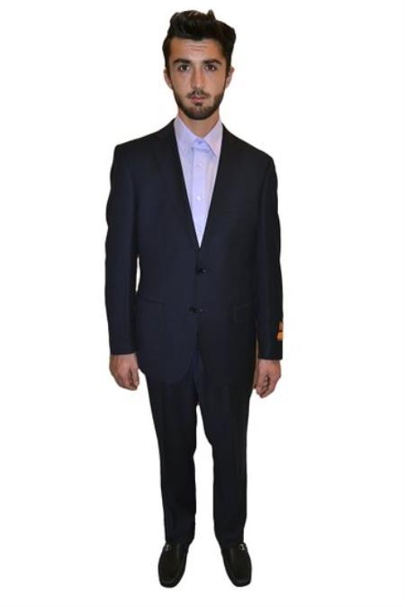 Authentic Tapered Leg Lower rise Pants & Get skinny Two Piece Suit Modern Fit Solid Navy 