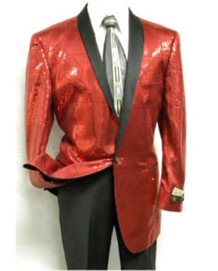 1 Sequin Blazer Button Style red color shade Sequin Entertainer Jacket red color shade 