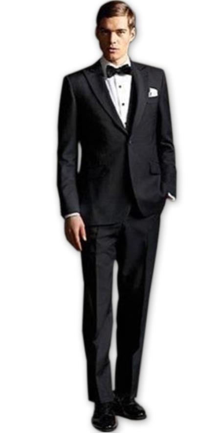  men's Black high fashion Two Buttons Single Breasted suit 