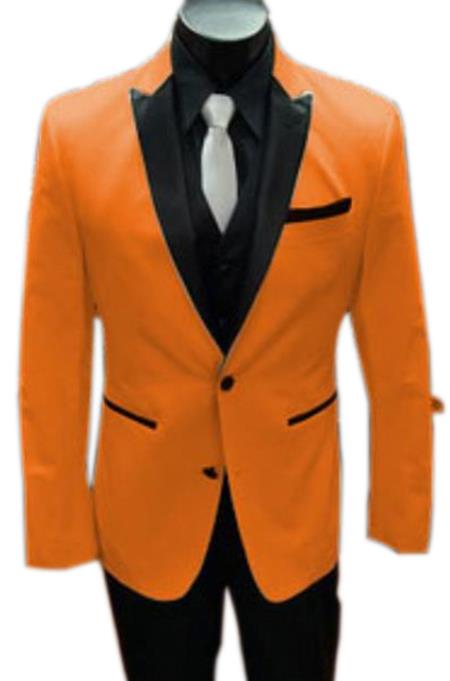 Faux Real Mens Orange Tuxedo