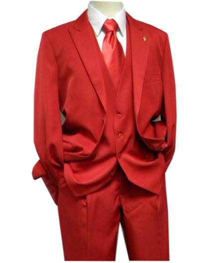 Suit Brand 3 Piece Fashion Suit For sale ~ Pachuco mens Suit Perfect for Wedding Vett Vested red color shade