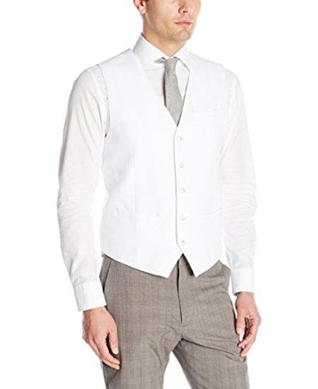 Men's 2 Piece Linen Causal Outfits Vest & Pants / Beach Wedding Attire For Groom-Mens linen suit