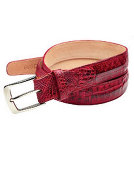 Belvedere attire brand Suprimo Genuine Crocodile Antique red color shade Belt 