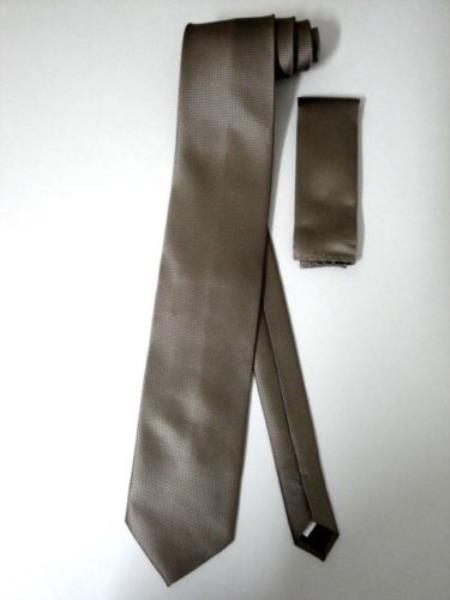 Neck Tie Set patterned Medium Beige Taupe 