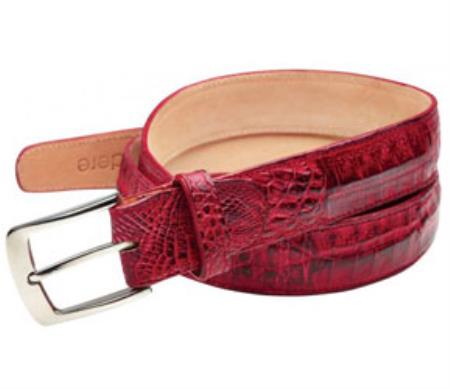 Belvedere attire brand Duccio Genuine Crocodile Antique red color shade Belt 