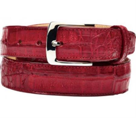 Belvedere attire brand Chapo Genuine Crocodile red color shade Belt 