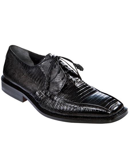  Men's Black Genuine Teju Lizard Los Altos Boots Oxfords Style Dress Shoes
