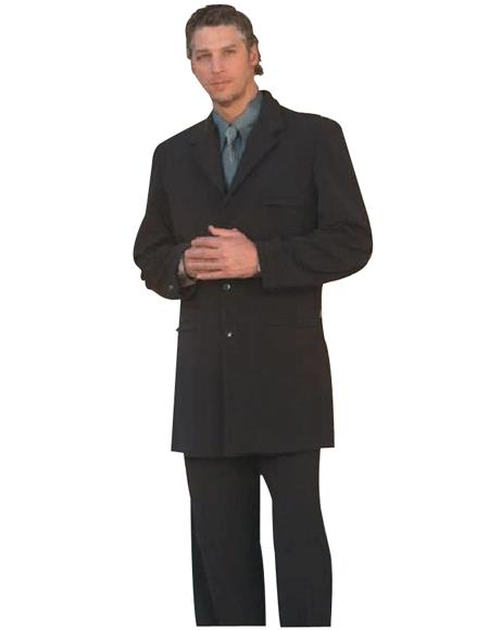 Long Liquid Jet Black Fashion Dress Long length Zoot Suit For sale ~ Pachuco men's Suit Perfect for Wedding