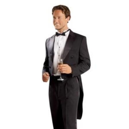 Liquid Jet Black Tailcoat with Matching Formal Trousers 