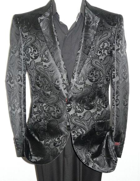  Paisley-100 Alberto Nardoni Best men's Italian Suits Brands men's Blazer Black