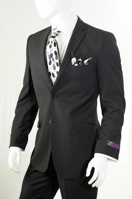 Buy 10 and More $59 Liquid Jet Black Slim narrow Style Fit Suit Center Vent 