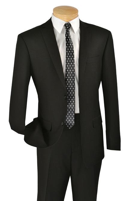 Buy 10 and More $59 Solid Liquid Jet Black Italian Style Two Button Slim narrow Style Cut Suit 