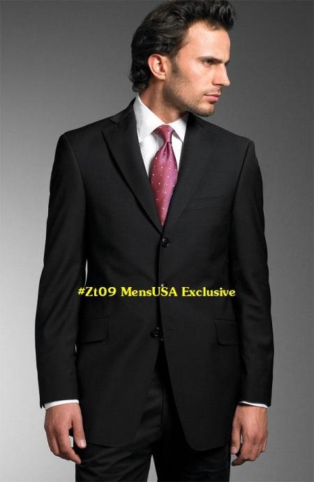 The essential and ever-stylish Liquid Jet Black suit in a fine 140's Fabric for a quality look 