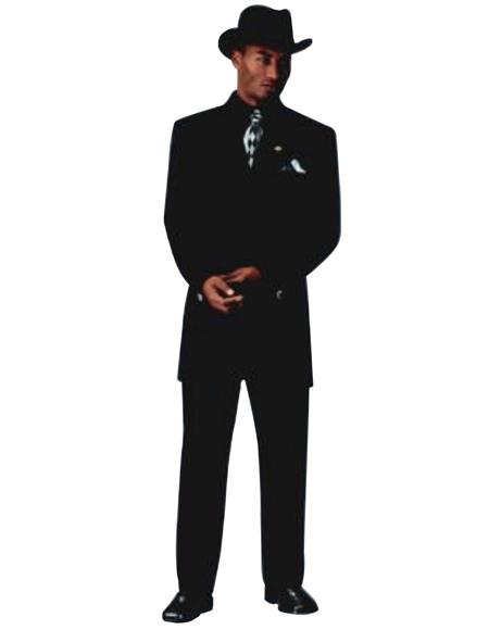 Sharp Liquid Jet Black Fashion Long length Zoot Suit For sale ~ Pachuco men's Suit Perfect for Wedding