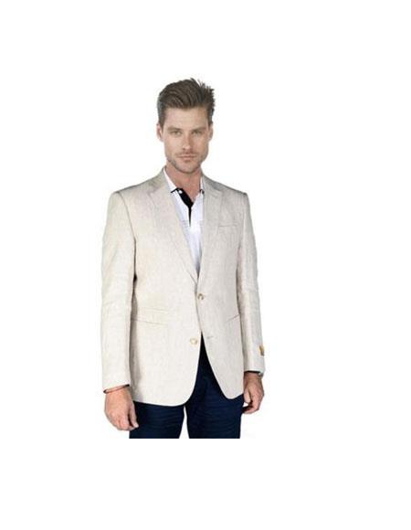 Sand ~ Natural ~ Beige Men's 2 Piece Linen Causal Outfits Blazer Online Sale Sport Coat Jacket / Beach Wedding Attire For Groom-Mens linen suit