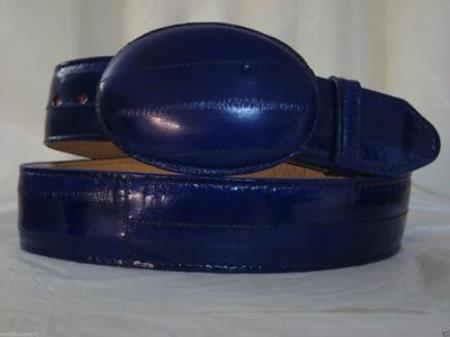 Genuine Authentic Faded Electric Blue Eel Skin Western Cowboy Belt 