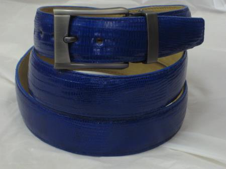Genuine Authentic royal blue pastel color Lizard Belt 