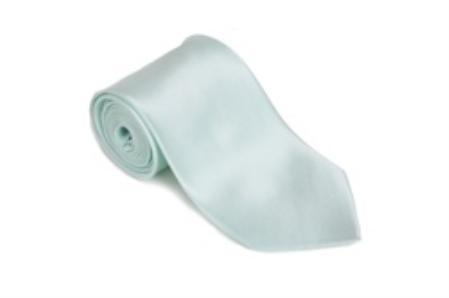Bluegreen 100% Silk Solid Necktie With Handkerchief 