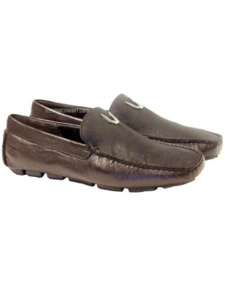 Brown Dress Shoe Mens Brown Handcrafted Vestigium Genuine Catshark Loafers