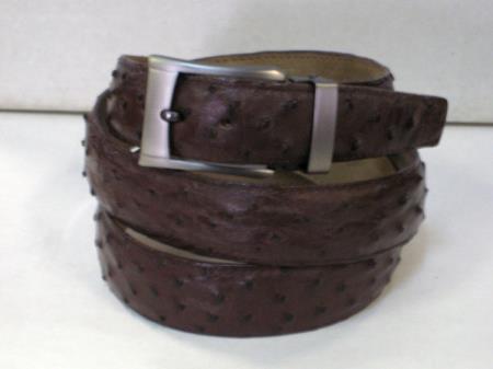 Genuine Authentic brown color shade Ostrich Belt 