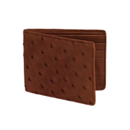 Wild West Boots Wallet- brown color shade Genuine Exotic Ostrich Leg 