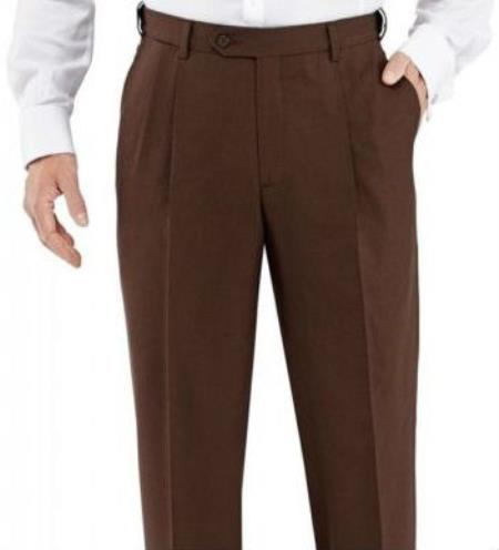 Winthrop & Chruch 100% Wool Fabric Pleated Slacks Dress Pants brown color shade 