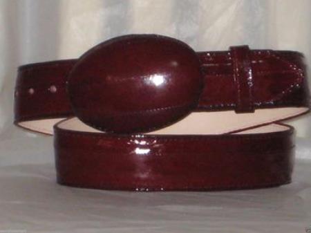 Genuine Authentic Faded Burgundy Eel Skin Western Cowboy Belt 
