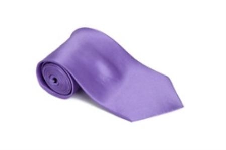 Bushlavender 100% Silk Solid Necktie With Handkerchief 